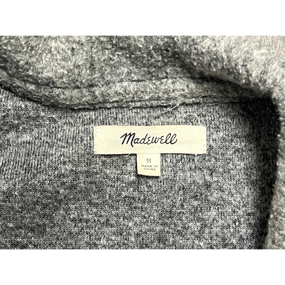 Madewell Cardigan Gray Collared Open Front Wool Blend Medium - Picture 7 of 9